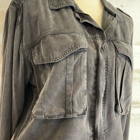NWT Young Fabulous & Broke Damon Gray Zip Jacket Front Pockets SZ S - Picture 2 of 7
